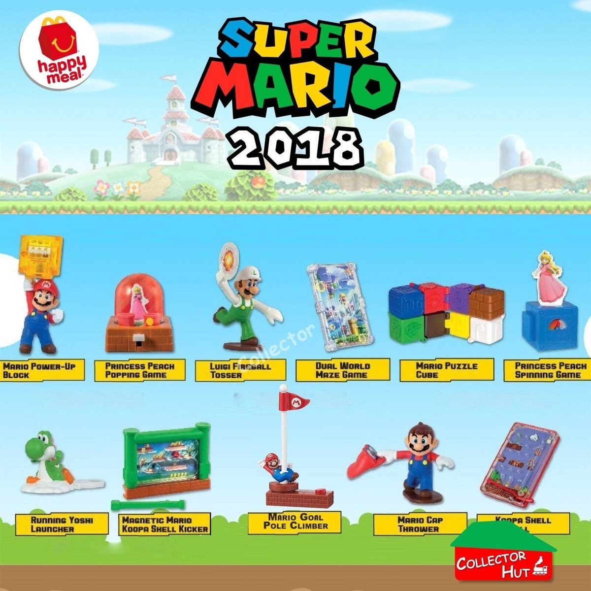 McDonald's Happy Meal Super Mario 2018 Plastic Toys Figurines New