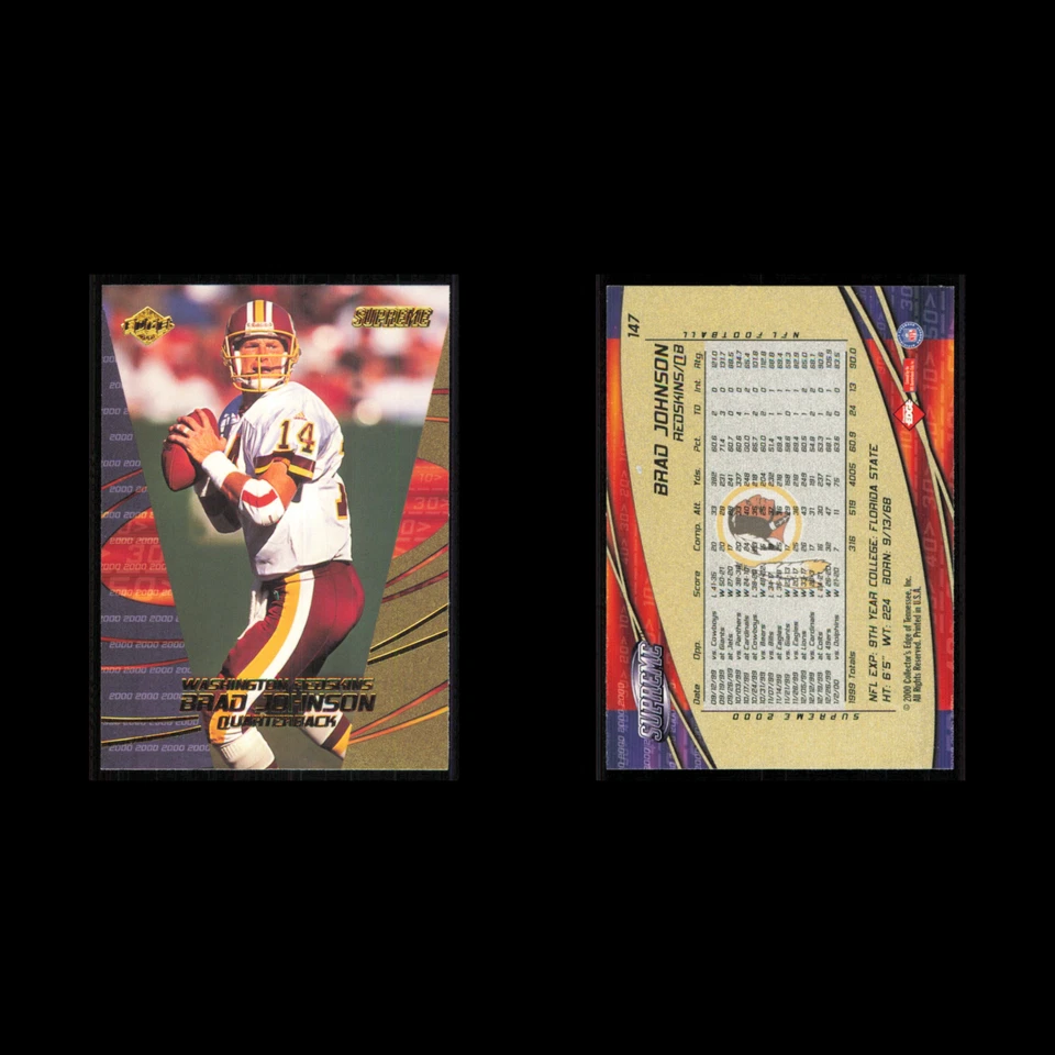 Brad Johnson #147 2000 Collectors Edge Supreme Washington Redskins Football Card - Image 3 of 3
