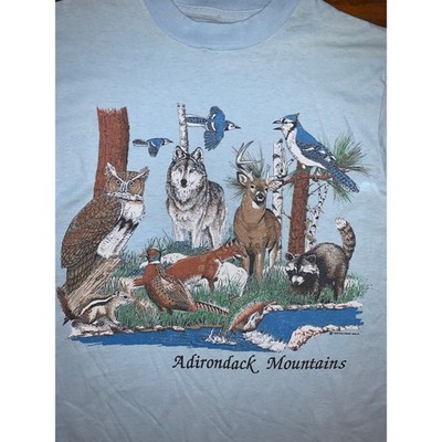90s Adirondack Mountains Wildlife Graphic Tee Gorpcore Nature