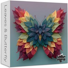 Leaves  Butterfly 1000 Pc Jigsaw Puzzle, Brand New-Sealed Box 