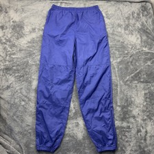 Vintage Y2K 90s Nike Track Pants Men Medium Purple Nylon Windbreaker Ankle Zip