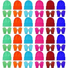 48 Pcs Bulk Winter Knit Beanies Gloves Men Women Warm Beanie Touchscreen Glov...