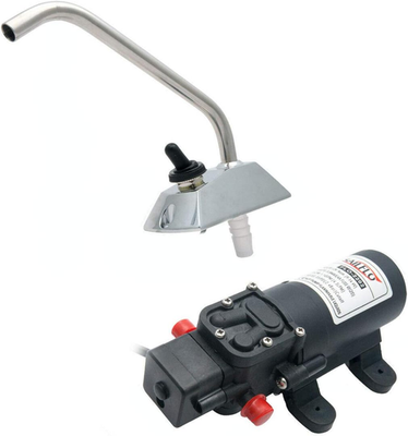 #ad 12V Pressure Diaphragm Pump with 360° Spin Faucet Tap and Pressure Switch for Bo $67.08