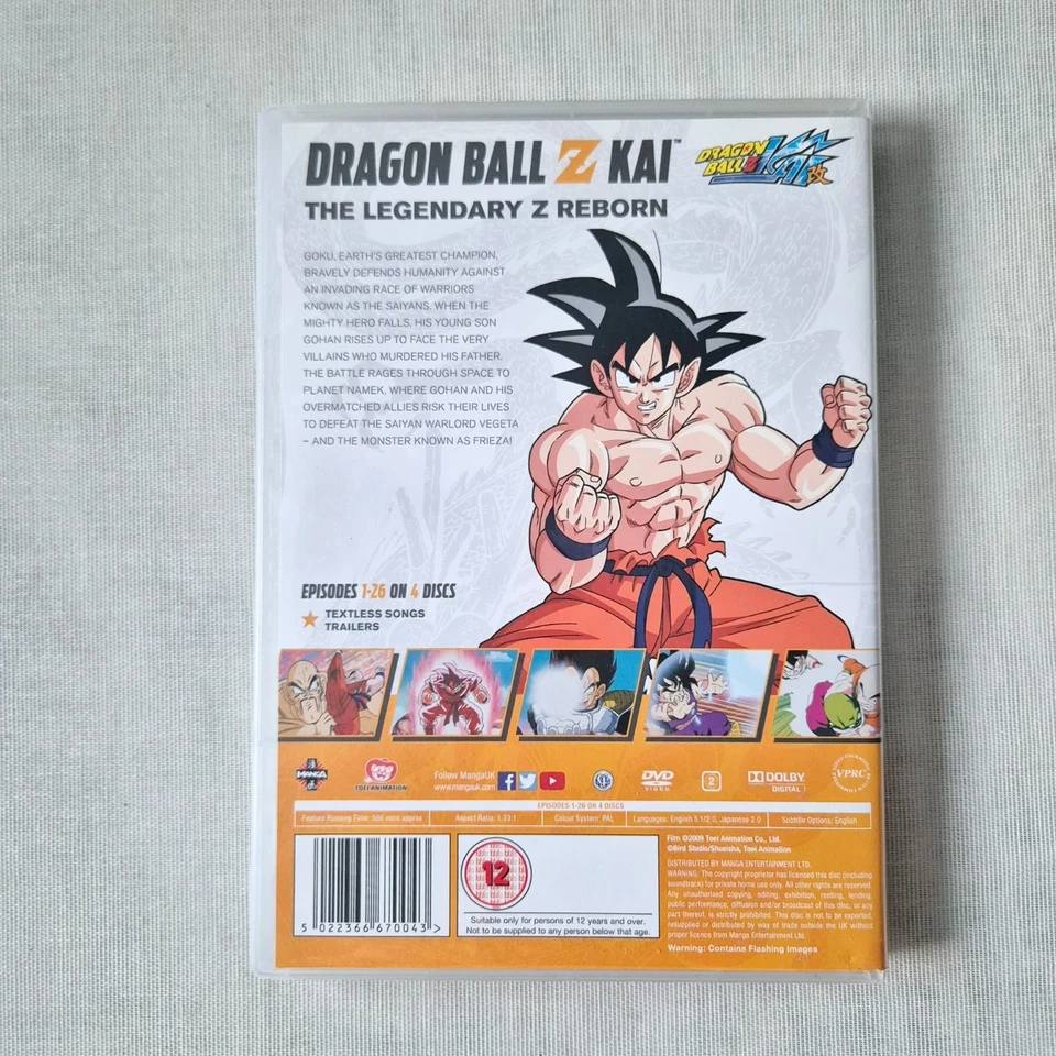Dragon Ball Z Kai Season One Episodes 1-26 DVD 4 Disc Box Set Anime Age 12+ PAL - Image 2 of 4