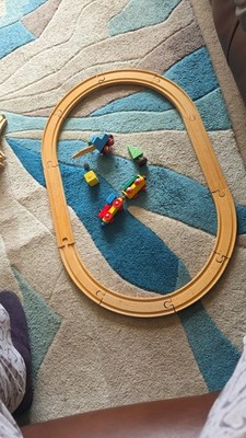 Brio Holzeisenbahn Schienen und Zubehör Konvolut mit Magnetkran & Block, Baum