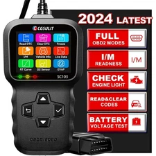 OBDII Scanner Car Code Reader - Diagnose Check Engine Light & Live Data Stream