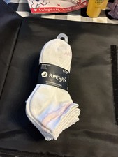 Sperry Cushion Quarter Socks WOMENS size 4-10  White  Pink 6 Pairs