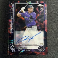 2025 Topps Chrome Aaron Schunk Rookie Lava Lamp Auto RC Black/Red Refractor #4/8
