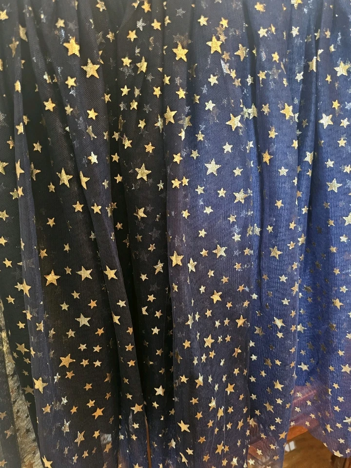 Vestido Tule Niñas Arizona Blanco y Azul Marino Sin Mangas Con Estrella Dorada, Talla 16 Foto 4 de 4