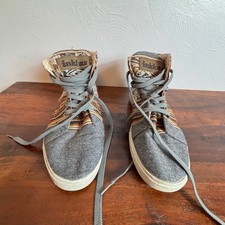 Inkkas High Top Sneakers Mens 7 Womens 9 Handmade Peru Woven Textile Grey Felt