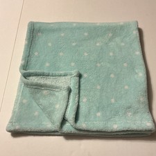 Reversible Plush Baby Blanket 30x30 Mint Green Polka Dot by Cloud Island