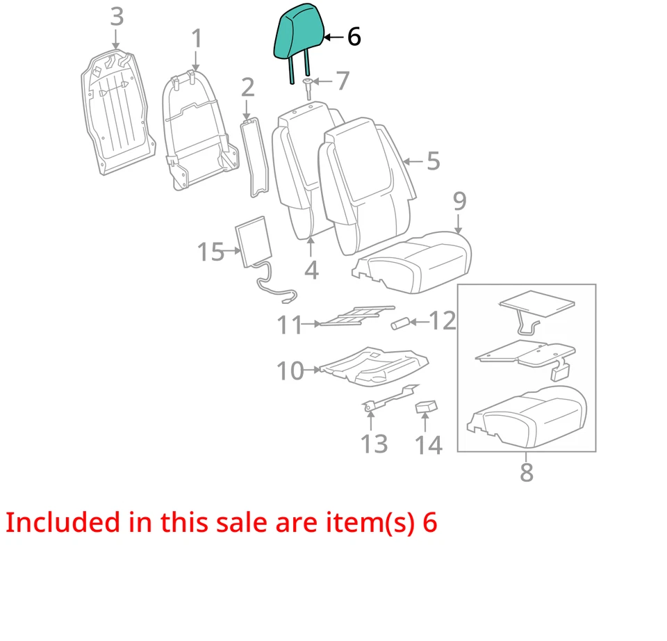 07-2008 Suzuki XL-7 reposacabezas pasajero delantero derecho cuero beige tostado 8640178J50 Foto 4 de 4