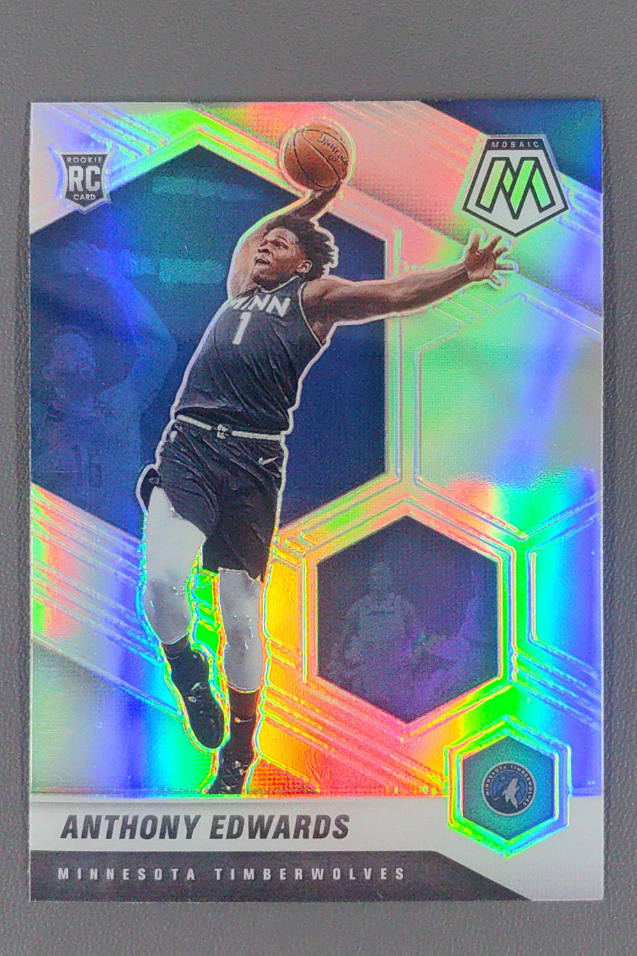 2020-21 Panini Mosaic Anthony Edwards Silver Rookie RC #201 Timberwolves