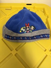 Vtg Powerpuff Girls Winter Hat Girls 4-14x Pompom Embroidered Cartoon Y2K Cap