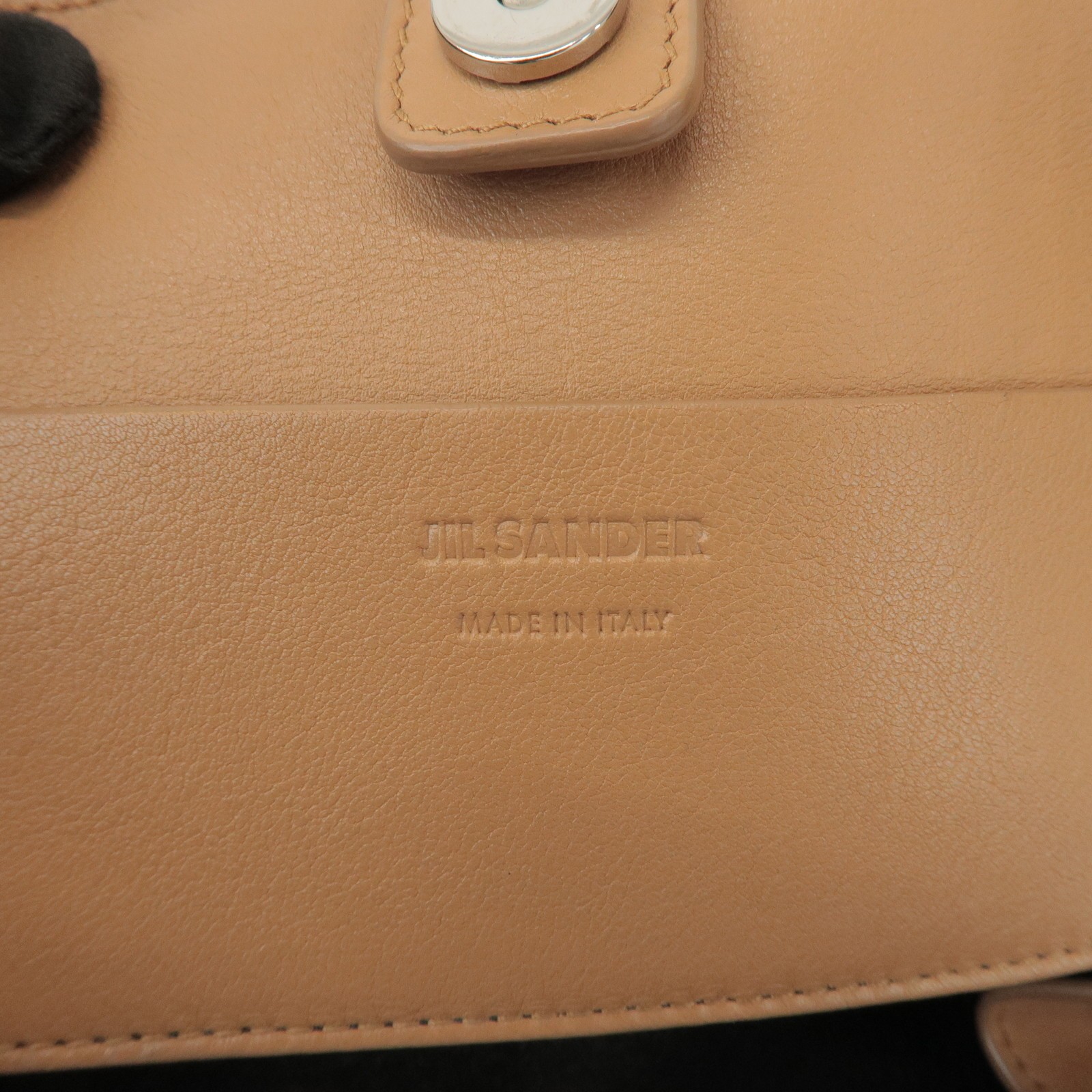 JIL SANDER Drawstring Leather Shoulder Crossbody Bag Light Brown Auth Used F/S