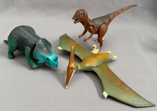 VTG Tyco Dino Riders Pteranodon, Monoclonius & Deinonychus Dinosaur Figures 1987