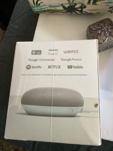 Google Home Mini Smart Speaker with Google Assistant - Chalk - New - Sealed - Picture 4 of 5