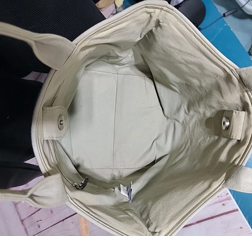 Cartera de campo francesa Pierre Deux con asas azul Foto 3 de 4