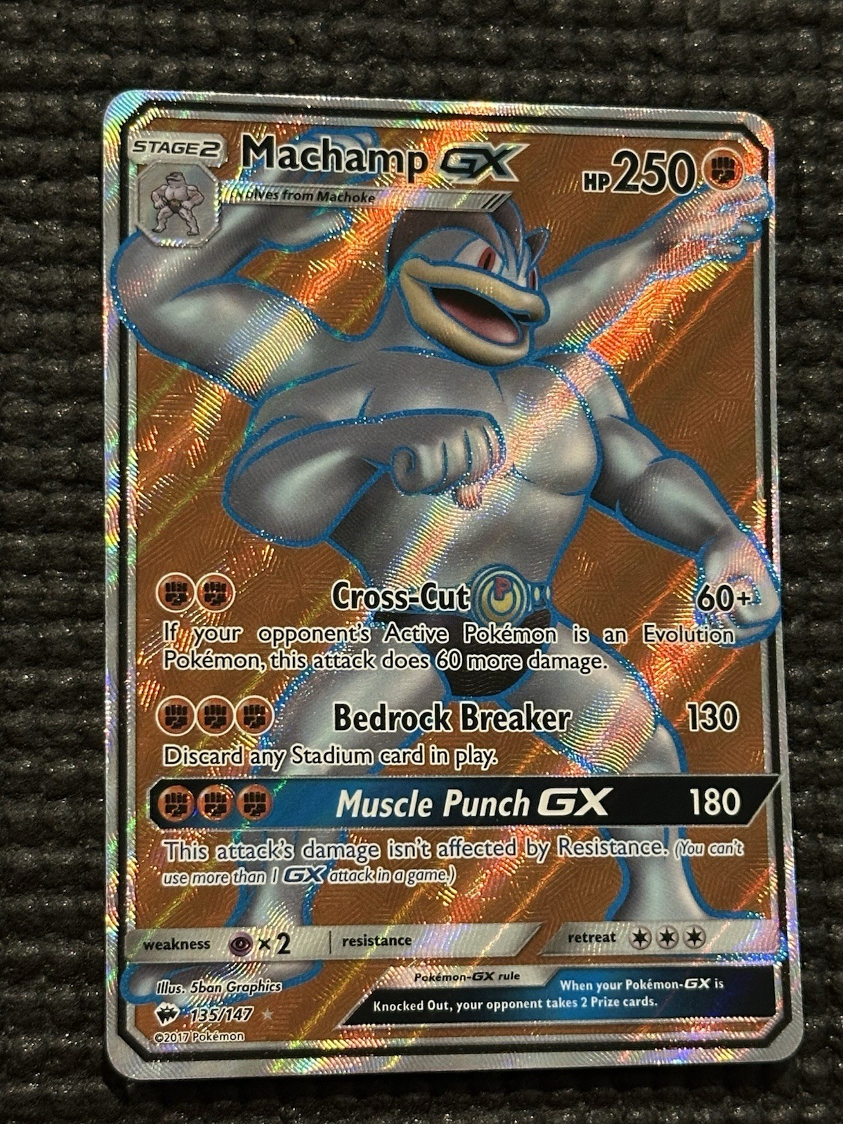 Machamp GX 135/147 Full Art Holo Ultra Rare Pokemon Burning Shadows Sun & Moon