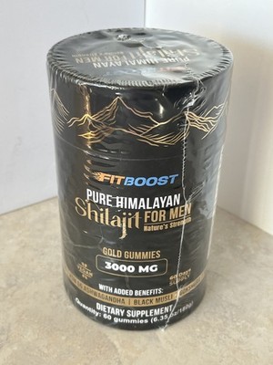 FITBOOST Pure Himalayan Shilajit For Men Gold Gummies 3000 MG 60 Count Sealed
