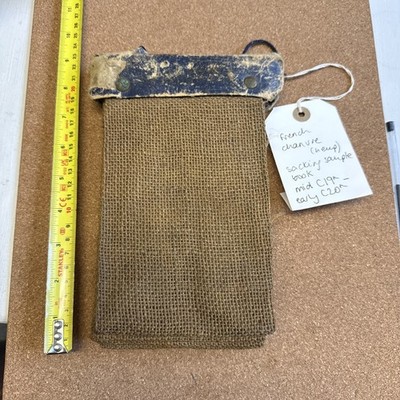 Antikes Hanfsack Sack Musterbuch - französisch - Verkäuferproben - 19. Jahrhundert