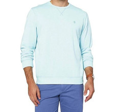 IZOD Saltwater Men  s Relaxed Classic Crewneck Sweatshirt Teal Blue SZ M