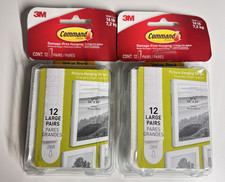2 Pack 3M Command Large Picture Hanging Strips White 16lb  24 Pairs Total 