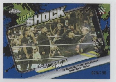 2026 Topps Chrome WWE Viral Shock Blue Refractor 29/150 Solo Sikoa #VIR-16 1uu2