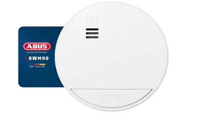 ABUS Rauchmelder RWM90 5J Batterie DIN EN14604 Wohnraeume Alarm 85dB Weiss