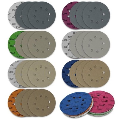 EEEKit 28 Stück Nassschleifpapier 125 mm, 8-Loch mit Klettverschluss, Körnung 1