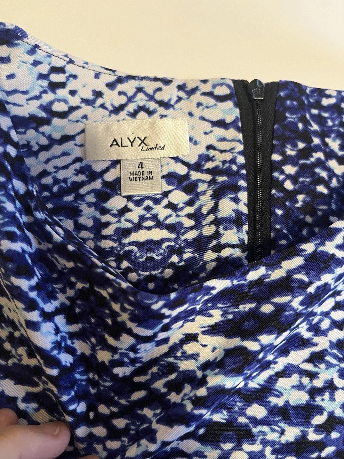 Abito donna 4 Alyx Limited blu e bianco stampa serpente