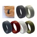 Medical Grade Silicone Wedding Ring Men's Flex Fit Sport Rubber Band 8mm Size ☆