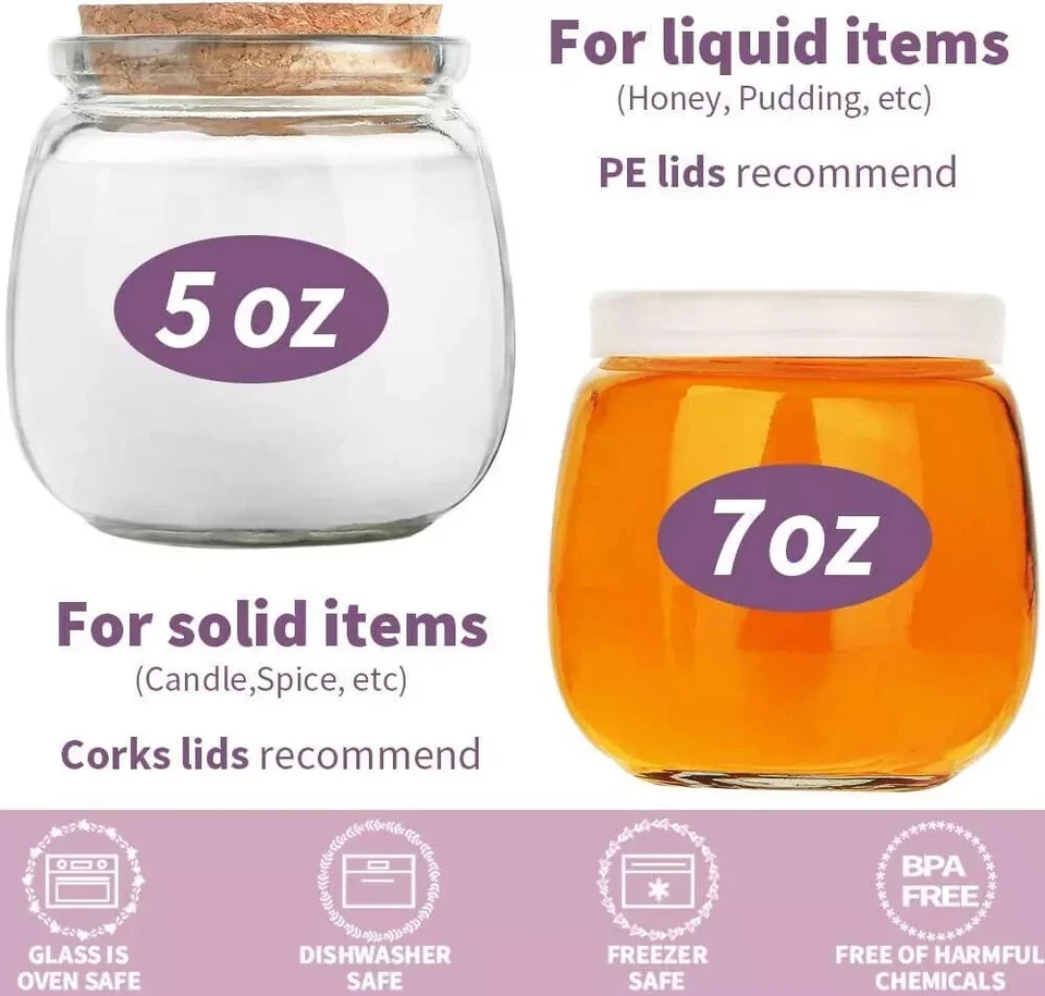 Пустые банки для свечей упаковка 40 шт., небольшое стекло 7 унций с пробковыми крышками - Изображение 3 из 4