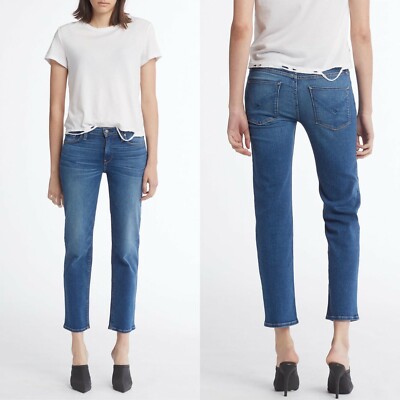 NWT Hudson Size 24 Nico Cigarete Mid-Rise Straight Ankle Jeans in Vision $195