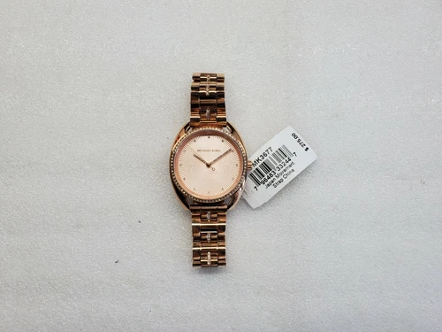 MICHAEL KORS LIBBY ROSE DIAL CRYSTALS ROSE-TONE ST.STEEL LADIES WATCH MK3677 NEW - Picture 2 of 9