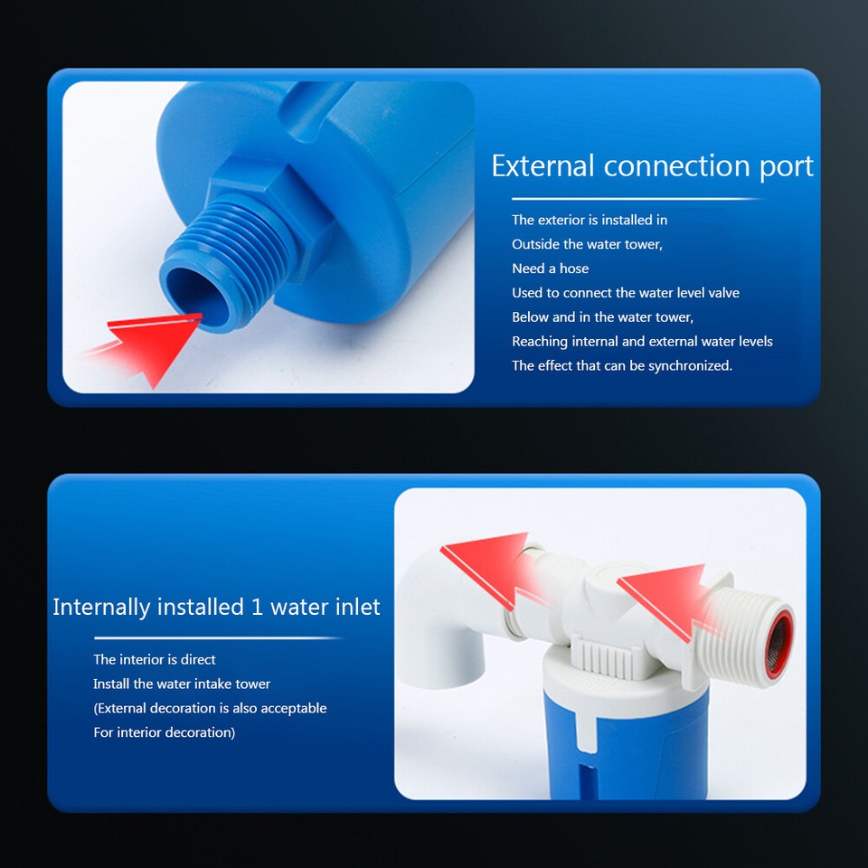 1/2 3/4 1inch Plastic Float Valve Water Level Float Valve for Water