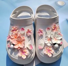 16 pcs. Women Girls Pink Purple Red Flowers Shoe charms - Only Charms Included 