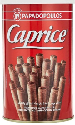 2 Pack X Papadopoulos Caprice Wafer Rolls With hazelnut and  Cocoa (115 gram)