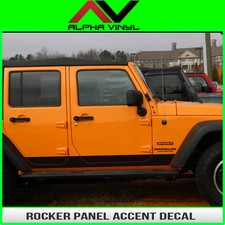 Rocker Panel decals Matte Black Fit: Jeep Wrangler 2 door / 4 door JK 2007-2018