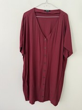 Madewell L1933 Button-Front Easy Dress in Rich Burgundy XL