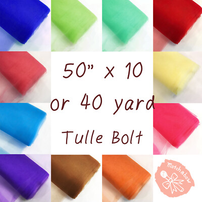 54'' x 10/40 yards Tulle Fabric Bolt Tutu Wedding Decoration Party Craft