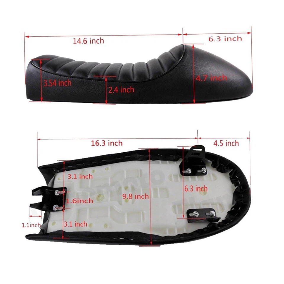 Asiento de corredor Hump Flat Brat Café sillín de colección para Honda CB Yamaha XJ Suzuki GS Foto 4 de 4