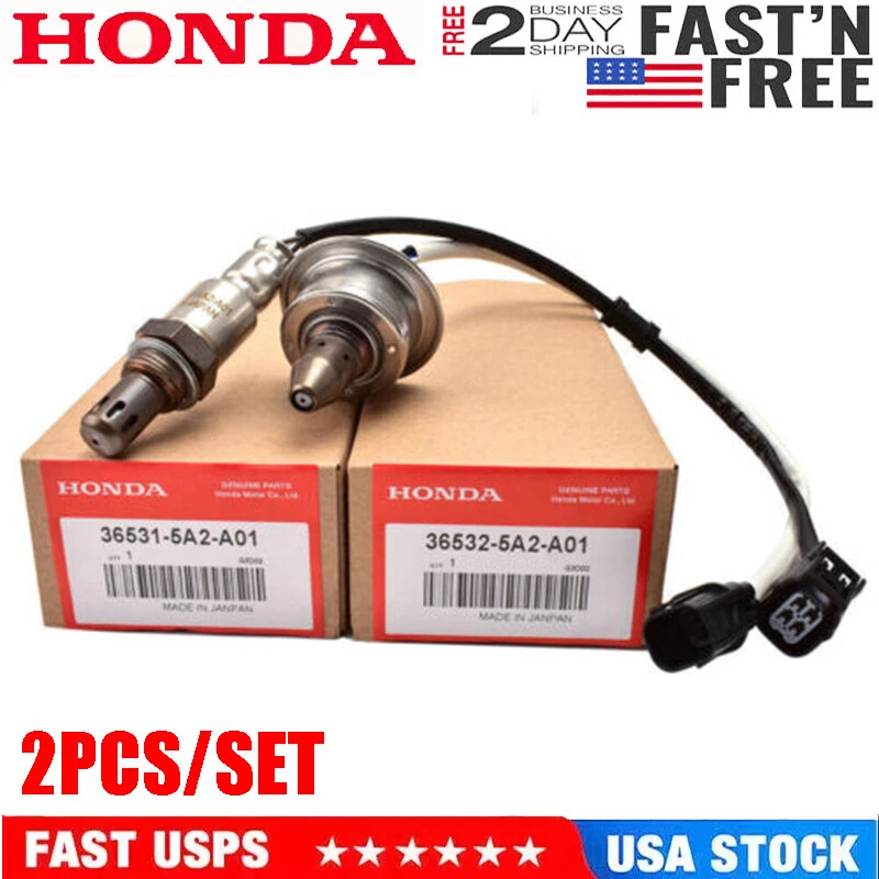 Sensor De Oxígeno O2 Compatible Con Honda CR-V CRV EX LX 2.4L De 2002 2003 2004 Sensor Ascendente Y Descendente Reemplaza 234-9005 234-4125 15575 13706 Juego De 2