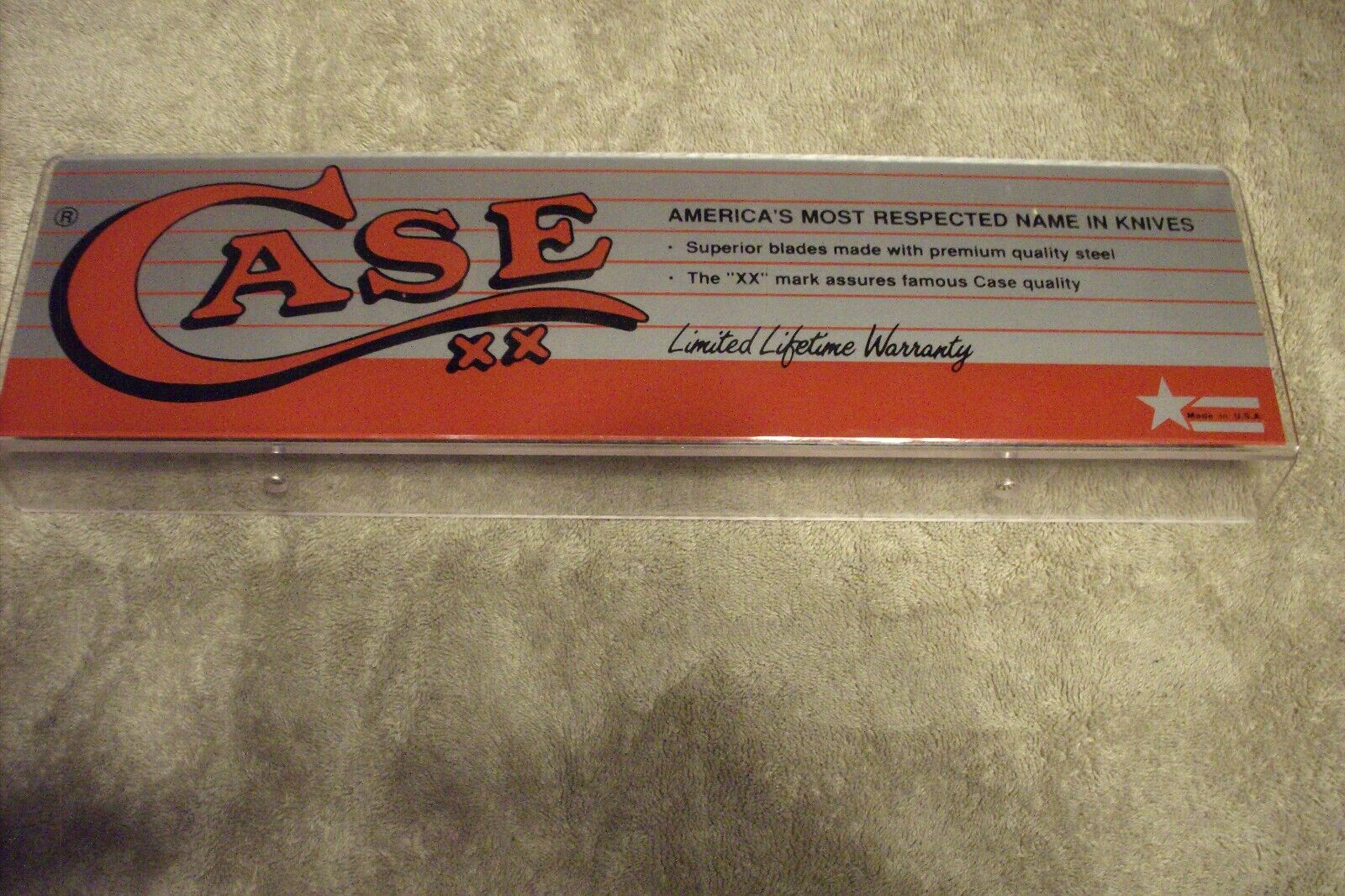 vintage case knife sign store display