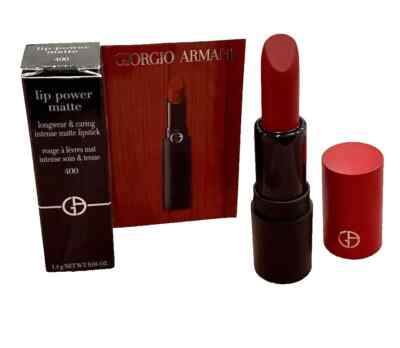 Giorgio Armani Lip Power Matte Longest & Caring Intense Matte Lipstick #400 -New