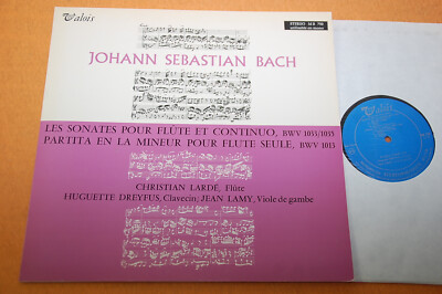 Christian Lardé Dreyfus Bach Flute Sonatas French Ed1 Valois Stereo 70s NM