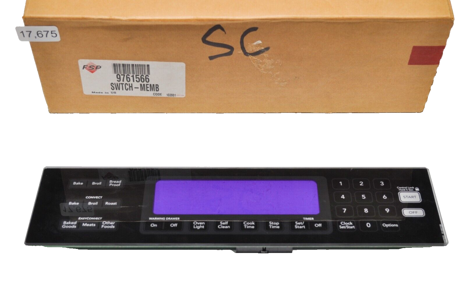 Whirlpool 9761566 Oven Membrane Touch Control Switch Pad-image