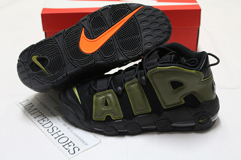 NIKE AIR MORE UPTEMPO '96 BLACK ROUGH GREEN PILGRIM DH8011