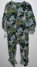 Pajamas Dinosaur Footed Fleece Just one you by Carters Boy Sz 18 Months Lot Of 2
