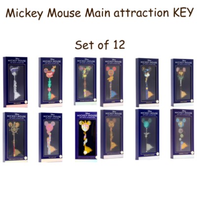 Disney Store Mickey Mouse Die Hauptattraktion Schlüssel 12er Set Eröffnungsfeier Brandneu